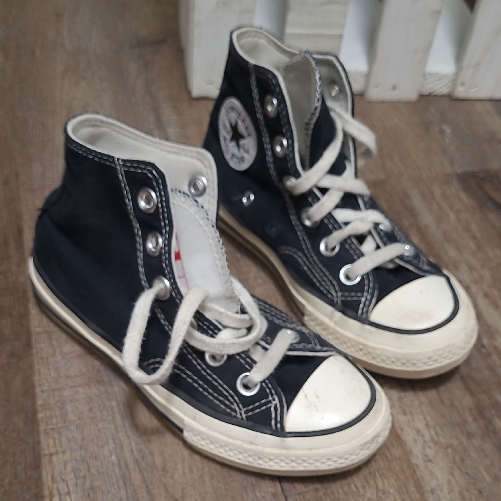 Kids Black High-Top Converse Sneakers